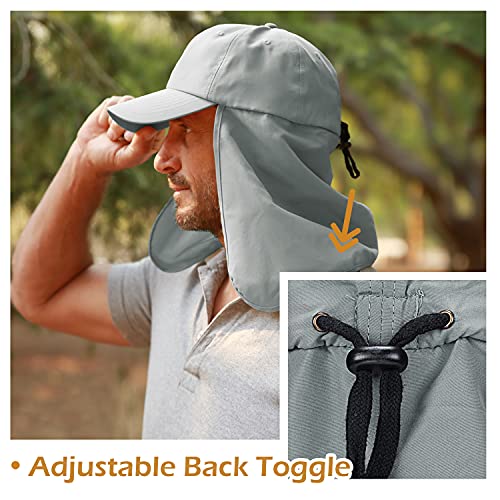 Image of Solaris Outdoor Fishing Hat with Ear Neck Flap Cover Wide Brim Sun Protection Safari Cap for Men Women Hunting, Hiking, Camping, Boating & Outdoor Adventures