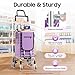 35L Folding Shopping Cart - Portable Grocery Trolley 8-Wheel Heavy-Duty Stair-Climbing Basket Cart for Groceries, Markets, Picnics & Moving