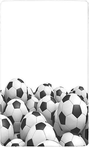 Miniatura 7 de Sábana bajera ajustable para cuna con temática deportiva, sábana bajera estándar para cuna, material ultrasuave, ideal para habitación de niños o