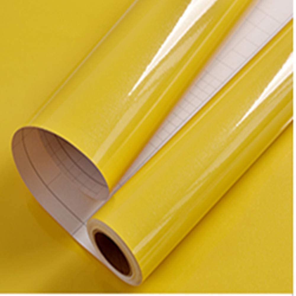 WISDOM Wallpaper Peel and Stick Wallpaper Self Adhesive Embossed White Removable Kitchen Wallpaper Vinyl Film Wallpaper Cabinet Furniture Countertop Shelf Paper (Yellow Glossy, 24" x 78) (B09KNNG43Q) Amazon Price History, Amazon Price Tracker