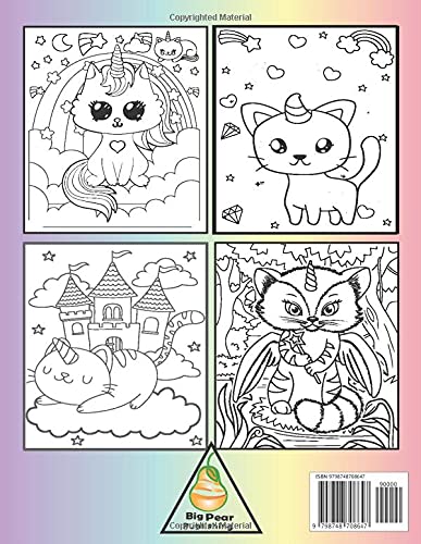 Caticorn coloring book for kids: Over 45 adorable and cute caticorn coloring pages for Boys & Girls Ages 4-8 image 3