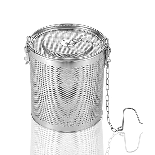 Passoire à thé en Acier Inoxydable, Filtre à Épices,Filtre à thé en Acier Inoxydable avec Crochet à Chaîne, pour thé en Vrac et Épices Cover