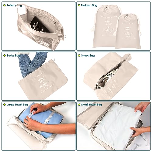 Packing Cubes for Suitcase 10 Bags Set, Travel Organizers Storage Carry-on Luggage by ZFWDSY - Image 4