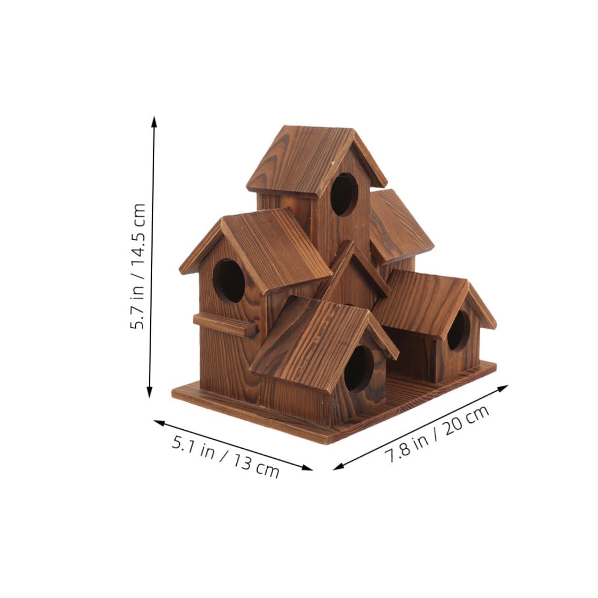 Toddmomy 2pièces Nichoirs de Jardin Rustiques Bois pour Oiseaux Sauvages avec Mangeoire Intégrée Style Cottage pour Terrasse ou Cour