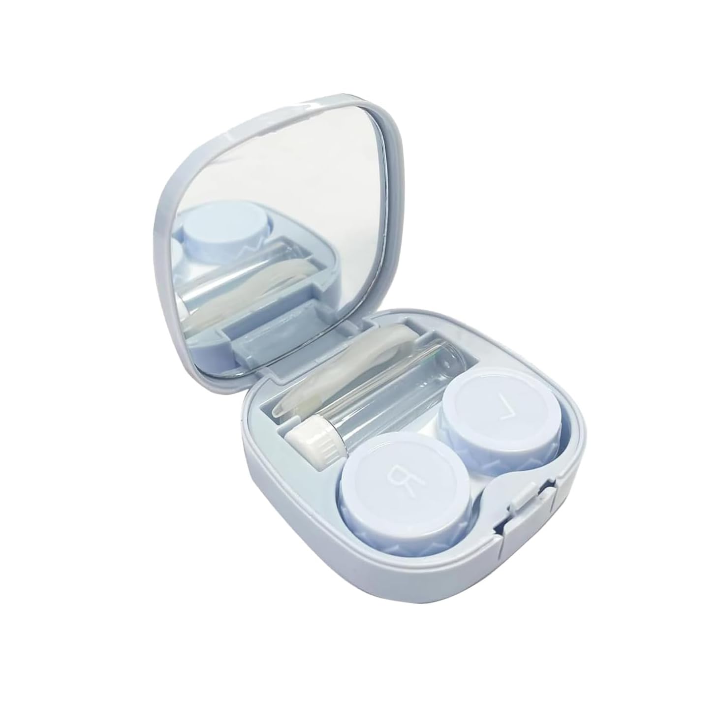Portable Contact Lens Box for Travel and Home, Container Holder Easy Carry with Mirror