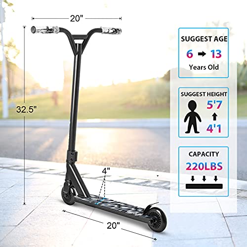 Vokul Pro Trick Scooter For Kids 6 Years Up & Teens - Stylish Entry Level Stunt Freestyle Scooter With Stable Performance For Boys,Girls(New/Black) #TOP2