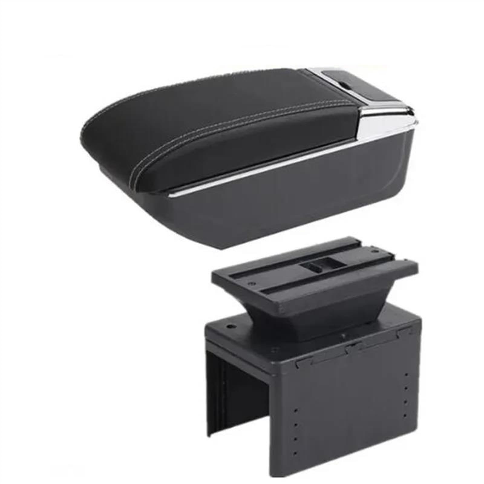 NOHEEU Car Interior Accessories Center Console Storage Box Multifunctional Armrest For I20 2021 2022(B white line NO USB)