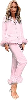 Lindas pantuflas para niña para mujer, dos trajes, manga larga, color sólido, camisola + pantalones largos, 2 ropa de dormir, conjunto de pijama de invierno para mujer