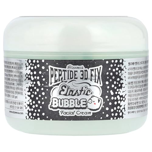 Elizavecca 3D Peptide Elastic Water Bubble Cream 100ml/3.53oz - Bubble Face Cream | Bubble Skin Care | Hyaluronic Acid Cream | Big size Water Cream