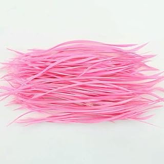 Lote de 100 unidades de tocado indio teñido de jaspe, extensiones de cabello, plumas de ganso, broches para fiestas, bodas, accesorios para la cabeza, color pato rosa