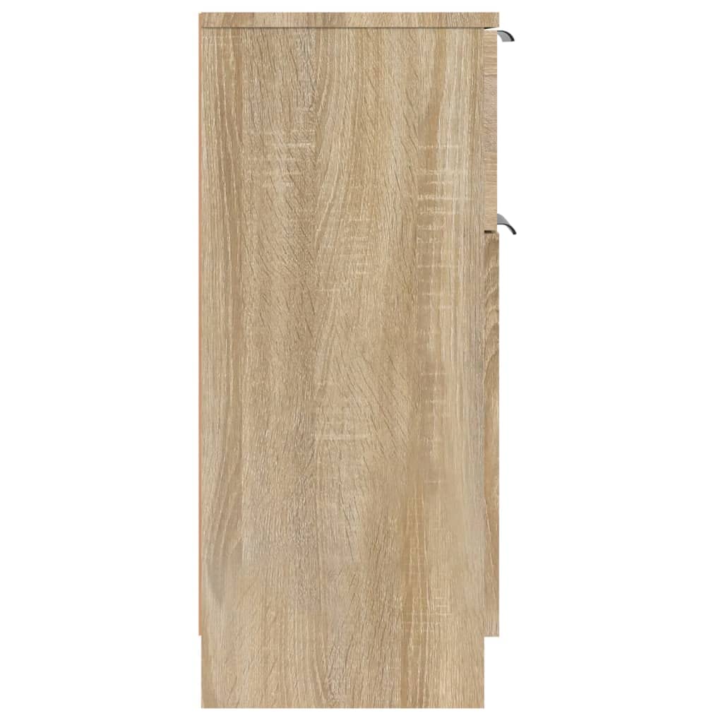 Drewniany Kredens, Solidna Płyta MDF, Szafka do Przechowywania z 2 Półkami i 1 szufladą do Salonu lub Sypialni, 30x30x70 cm (1 x Sideboard)