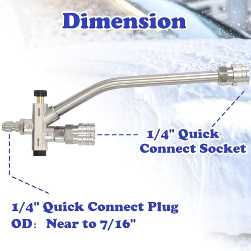 Image of Tool Daily Pressure Washer Foam Cannon with Dual-Connector Accessory, Power Washer Double Tip Attachment for Soap Cannon, 5 Pressure Washer Sprayer Nozzles, 1 /4 inch Quick Connect