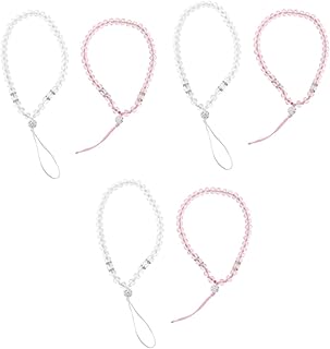 PartyKindom 6 Peças Pulseira De Contas De Strass Para Telefone Celular Pulseira De Pulso Chaveiro Pulseira De Contas De Telefone Pulseira De Telefone Celular Chaveiro Anti- Strass