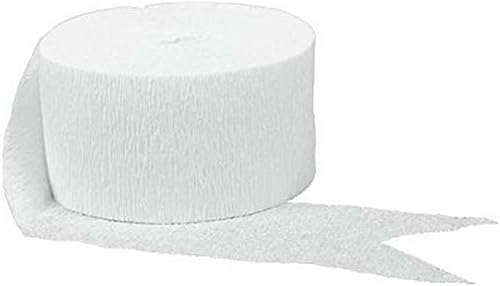 Amscan Serpentinas de crepé, 81 pies, blancas