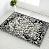 Superior Indoor Area Rug, Jute Backing, Geometric Paisley Floor Decor for Office,...