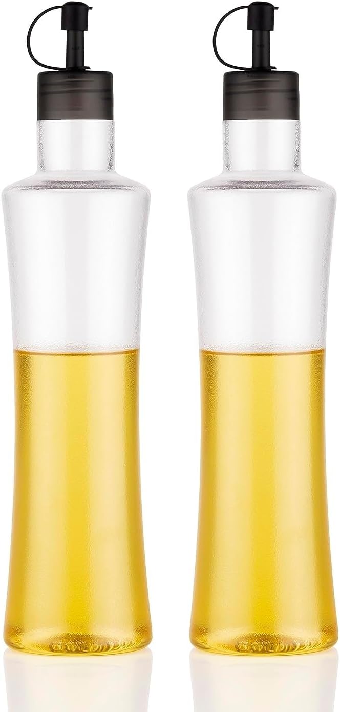 KBS Oil Dispenser Cooking Oil Bottle Set Oil Container Kitchen Accessories Items Kitchen Tools Plastic Transparent (PACK-OF-2-650ML)