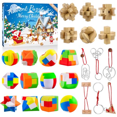 Calendario de Adviento Tutukyle 2025 con 24 rompecabezas de metal, plástico y...