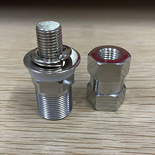 Image of HYS 2-Pack SO-239 UHF Stud Mount - 1 /2 inch Universal Mounting Hole - 3 /8-24 UNF Thread - Easy Install for Vehicle /Base Antennas /Firefly CB Antenna