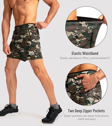 Image of G Gradual Men's Gym Workout Shorts Zipper Pockets 5 inch / 7 inch Quick Dry Breathable Runing Athletic Short for Men