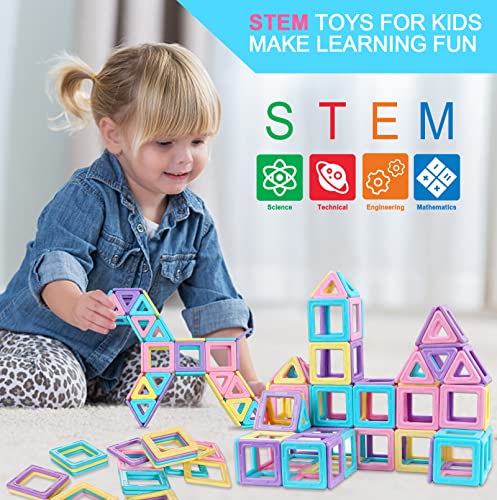 Upgraded Magnetic Tiles Toys For 3 4 5 6 7 Year Old Boys Girls Magnetic Blocks Building Set For Toddlers Stem Learning Toys For Kids Boredom Buster Educational Toys Gifts #TOP4