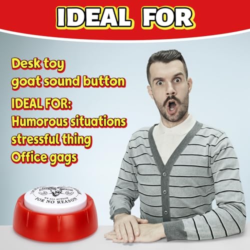 Screaming Goat Toy Button, Wired Things Screaming Goat Desk Toy Prankster Stuff for Adults, Funny Gag Gifts for Men and Women