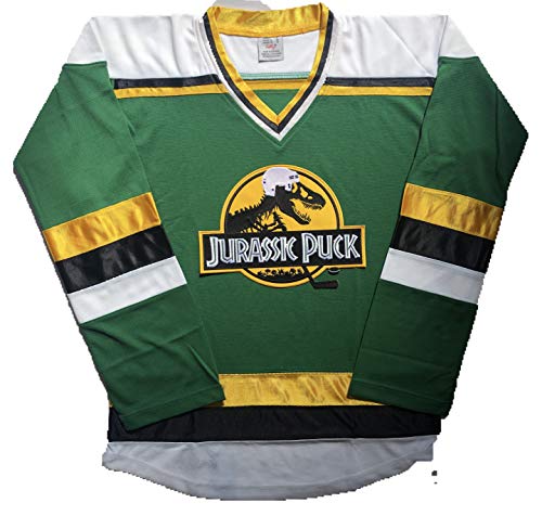 Jurassic Puck Jerseys - Pro Jerseys Ready to Customize with Names and Numbers (Green, Adult XL)