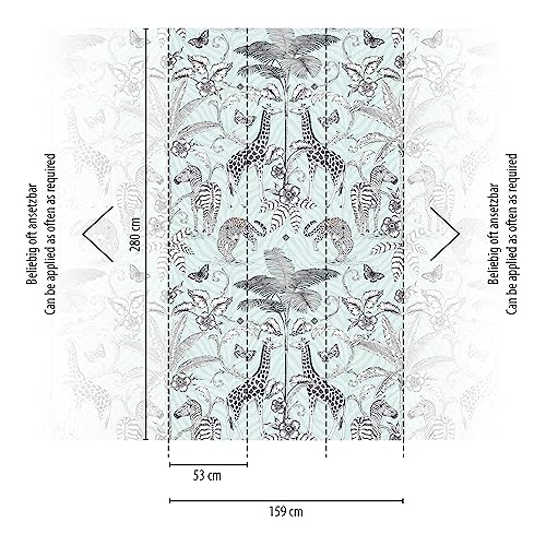 A.S. Création Non-Woven Wallpaper Animals in White, Grey and Green, Wall Wallpaper for Various Rooms - Image 4