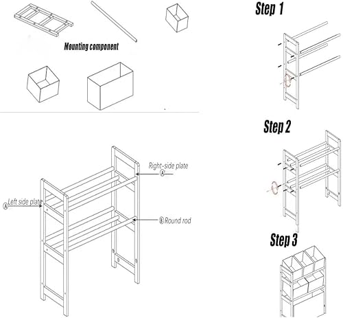 خزانة ألعاب 3 أدوار لغرفة الأطفال أساسيات غرفة الألعاب من سكاي تاتش مع 6 سلال تخزين قابلة للفصل سعة كبيرة اللعب والحضانة وغرف والأولاد والبنات بتصميم زرافة وأبعاد 64×28×60 سم خشب بيج
