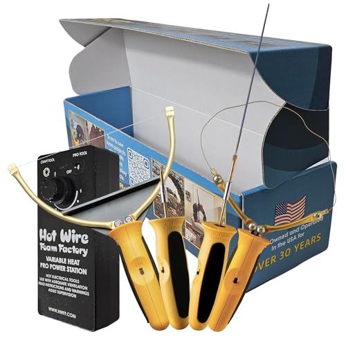 Hot Wire Foam Factory Pro 4-in-1 Foam Cutting Kit For EPS, XPS, Styrofoam, & Polystyrene | Sculpting Tool, 6-Inch Hot Knife, Freehand Router, & Engraving Tool | Made in the USA