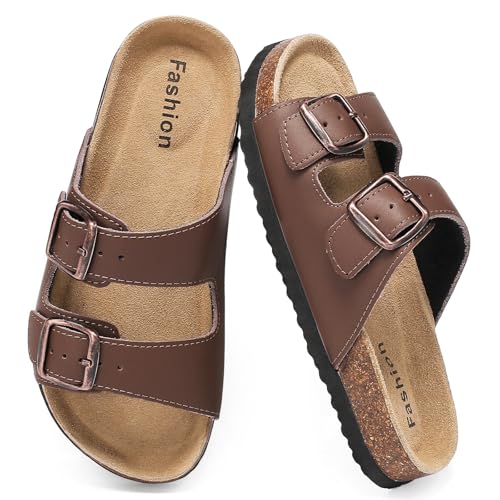 Pelbiuqik Kinder Pantoletten mit Kork Korksohle, Rutschfeste...