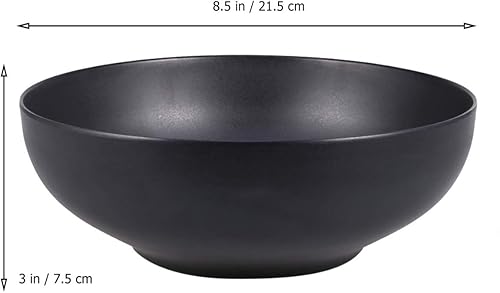 Miniatura 3 de DOITOOL Cuencos negros grandes de imitación de porcelana Tazón grande para servir Tazones resistentes para mezclar, cuenco de Pho de estilo japonés