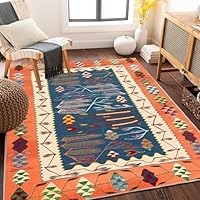 Amazon｜ペルシャ風 ラグ 赤 花柄20 レッド ネイビー 青 紺 豪華