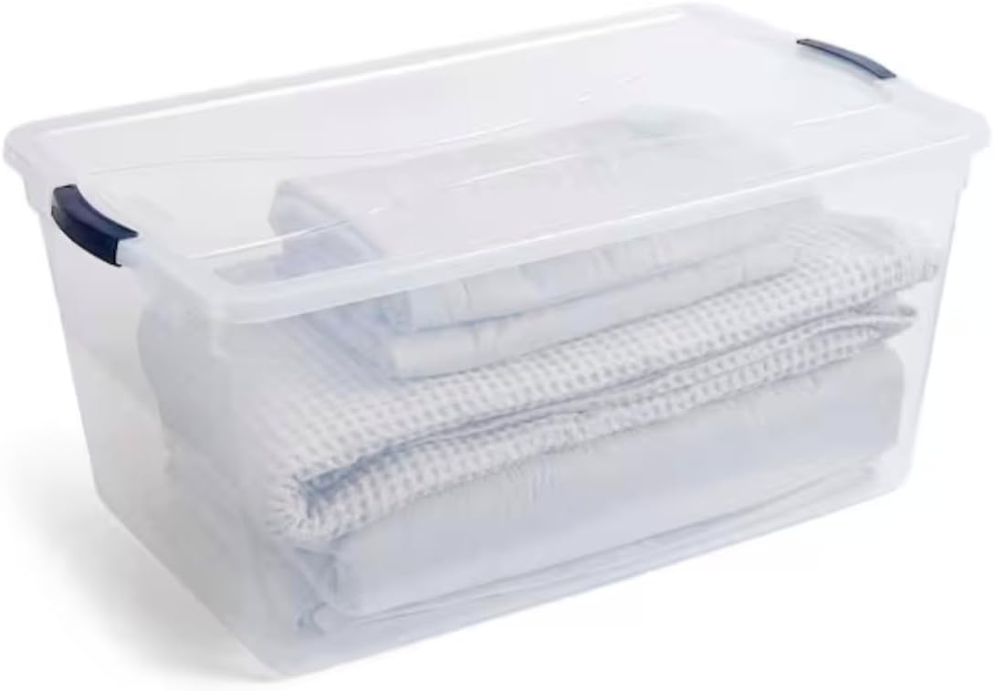 95 Quart Clear Latching Plastic Storage Container (4-Pack) YB77552