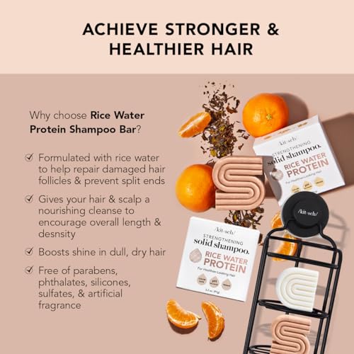 Kitsch Rice Water Shampoo Bar - Vegan, All Natural, For Hair Growth & Strengthening Weak/Damaged Hair thumb #2