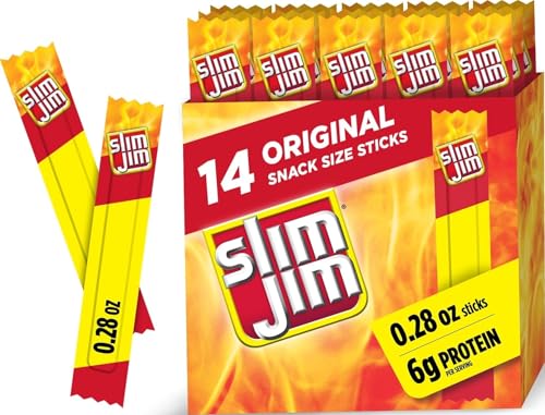 Slim Jim Smoked Jerky Snack Sticks, Original...