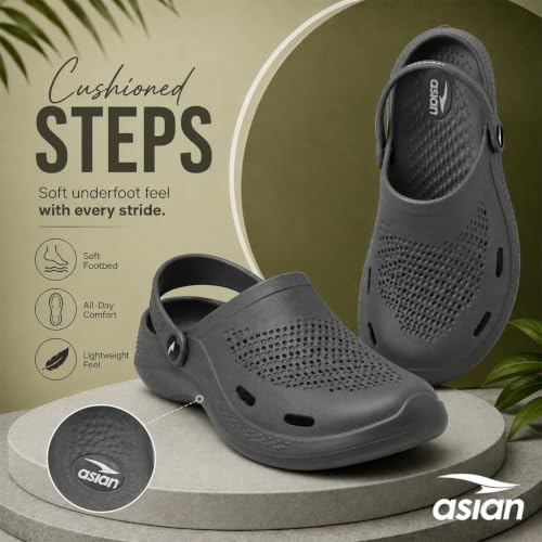 Image of ASIAN Men's AGC-11 Trendy Stylish Fashionable Clogs | Sandals with Lightweight Regular wear Casual Clogs with Ultra Soft & Flexibility Technology Clogs for Men's & Boy's