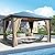 Raysfung Hardtop Gazebo 10' x 12', Patio Gazebos with Polycarbonate Roof & Steel Frame, Outdoor Pavilion with Gray Curtain&Netting for Backyard/Lawn/Garden/Deck