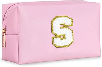 HIYOUER Personalized Makeup Bag Pu Leather Waterproof Cosmetic Bag Bride Bridesmaid Make up Bag Birthday Gifts for Girl Women Mom Friend (Pink S)