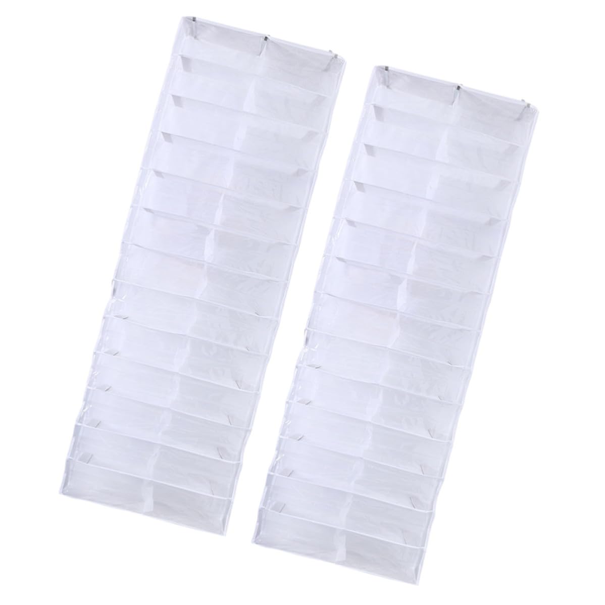 UKCOCO Colgador para Colgar Puerta 26 Bolsillos, Organizador de Zapatos Blanco de Pvc y Tela No Tejida para Armario y Dormitorio, 2 Piezas