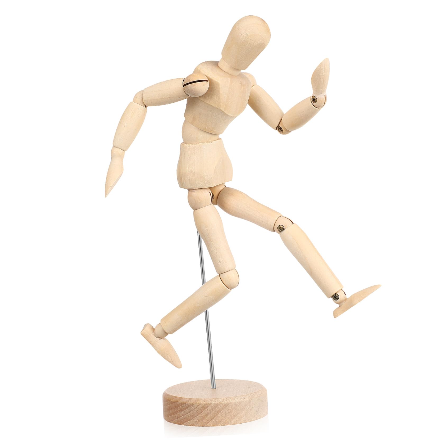 IWOWHERO Artistic Mannequin Figure Movable Joints for Painting Wooden Dummy Stand Mini Statue