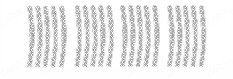 CARIZO 3D Reflective Wheel Tire Rims Stripes Stickers (Pack of 20, White) Decals Exterior Accessories Compatible with Toyota Innova Crysta Old