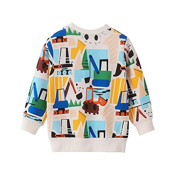WINZIK Baby Boys Sweatshirt Outfit Toddler Kids Long Sleeve Pullover Cartoon T-Shirt Tops Spring Fall Clothes 2-7T (4-5T, 7#) - Image 3