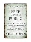 Beakuy Fashionable Metal Plaque Retro Vintage Style Police Phone Box Tardis Dr Who Wall Door Sign 8X12 inchs Metal tin Sign