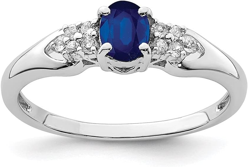 Diamond2Deal 925 Sterling Silver Blue and White Sapphire Engagement Ring (0.56 ct)
