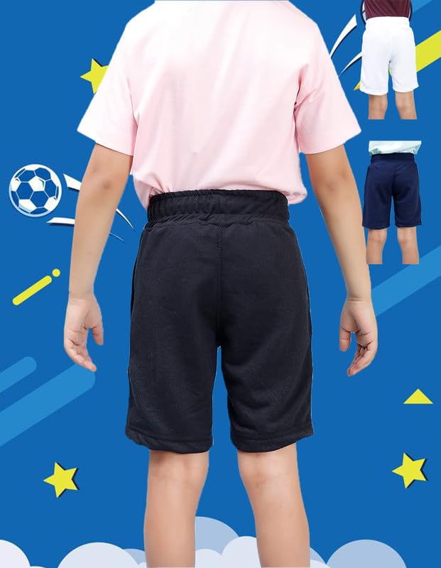 Image of Nusyl Solid & Printed Cotton Blend Shorts for Boys | Comfortable Casual Shorts | Soft Breathable Fabric with Elastic Waistband | Relaxed Fit | 2-16 Years | Multiple Colors