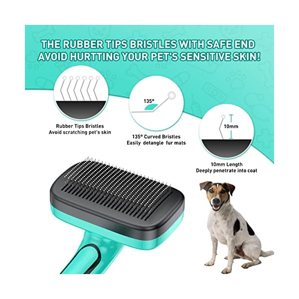 Dog Self Cleaning Slicker Brush for Shedding Long Short Haired Dogs, Cat Retractable Brush for Large Medium Small. Gently Removes Loose Undercoat, Mats Tangled Hair from Small Animals and Pet’s Coat Dog Self Cleaning Slicker Brush for Shedding Long Short Haired Dogs, Cat Retractable Brush for Large Medium Small. Gently Removes Loose Undercoat, Mats Tangled Hair from Small Animals and Pet’s Coat
