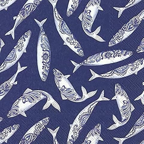 IHR Decorative Fish Paper Napkins - Pack of 20 Cover