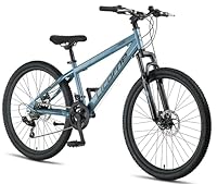 Licorne Bike Thunder Premium Mountainbike in 20, 24, 26, 27.5 und 29 Zoll Fahrrad für Mädchen Jungen Herren und Damen Discbremse (Aquamarine, 26 Zoll)