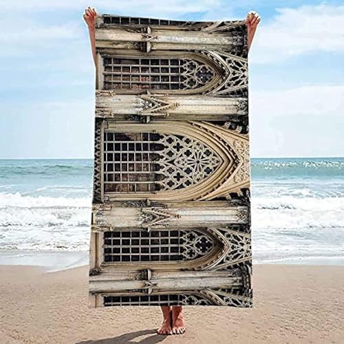 Telo Mare Microfibra Italia 3D Telo Mare Grande 70x140 cm Asciugamani da Spiaggia Architettura Europea Antisabbia Asciugatura Rapida per Viaggi, Campeggio, Palestra A1051