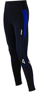 Invierno T/Running Tight – Pantalón Largo Deportivo Pro multifunción// – Pantalones térmicos transpiratoria Activo/reflectores, otoño/Invierno, Unisex, Color Negro/Azul, tamaño XXXL